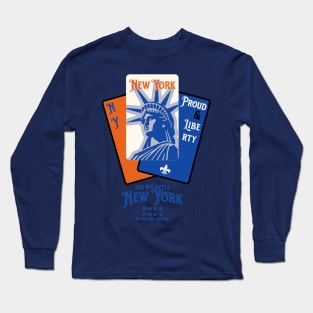 New york playing cards graphic in Knicks colors Long Sleeve T-Shirt